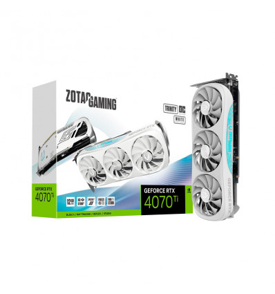 Zotac RTX 4070 Ti Trinity OC White Edition 12GB GDDR6X DLSS 3 - Tarjeta gráfica