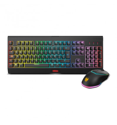 Krom Kabala Wireless RGB Gaming Kit - Pack teclado + ratón inalámbrico