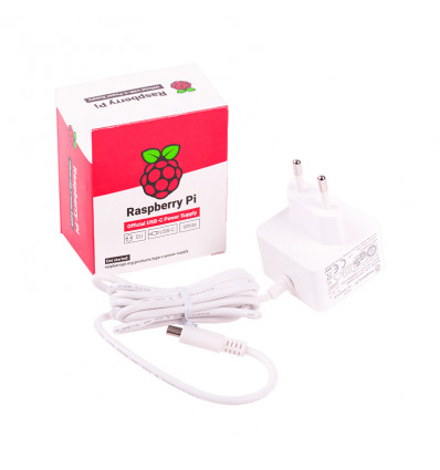 <p>Fuente de alimentación para Raspberry Pi 4 modelo B blanco</p>