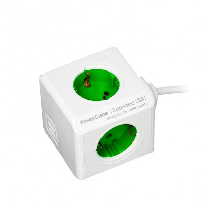 <p>PowerCube Verde Extended 4 enchufes + 2 USB</p>