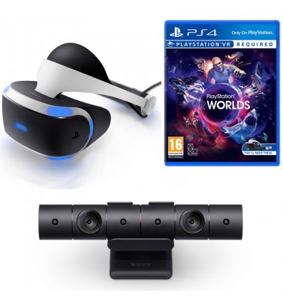 Sony PlayStation VR + Cam PS4 V.2 + VR Worlds - Gafas + cámara + juego