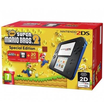 Nintendo 2DS + New Super Mario Bros 2 azul/negro