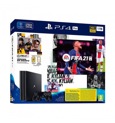 CONSOLA SONY PS4 PRO 1TB + FIFA 21 + DUAL SHOCK