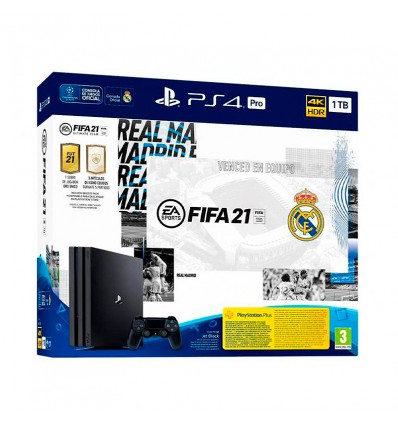 CONSOLA SONY PS4 PRO 1TB EDICIÓN REAL MADRID + FIFA 21