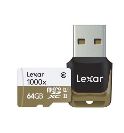 Micro SD Lexar UHS-II de 64GB con reader U3