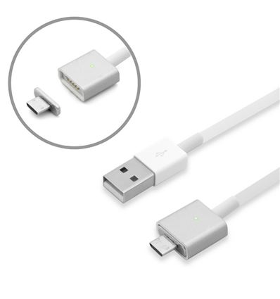 Cable micro USB Unotec cabezal magnético gris