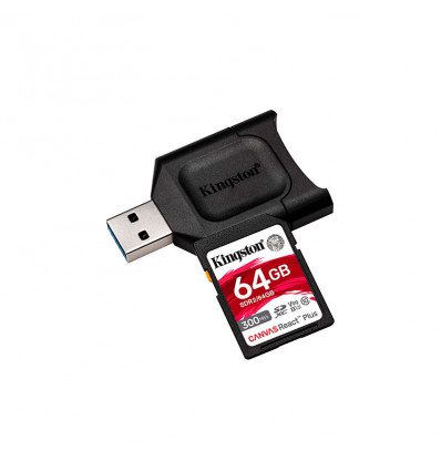 Caballo solo Trampolín Kingston CANVAS React Plus 64GB - Tarjeta SD + Adaptador USB