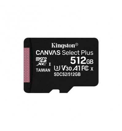 Kingston CANVAS Select Plus 512GB CL10 - Tarjeta MicroSD