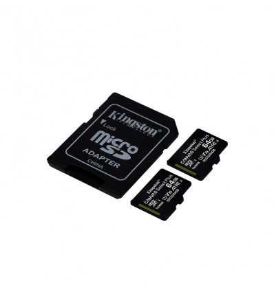 Kingston CANVAS Select Plus 64GB CL10 (Pack de 2) - Tarjeta MicroSD + Adaptador