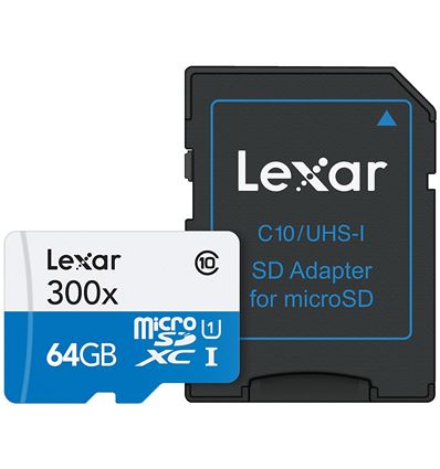 Memoria micro SD Lexar de 64 GB Clase 10