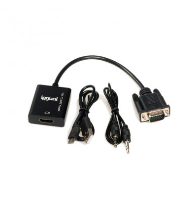 Adaptador Iggual HDMI a VGA con audio