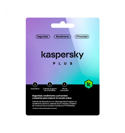 Kaspersky Plus - Antivirus (3 dispositivos / 1 año)