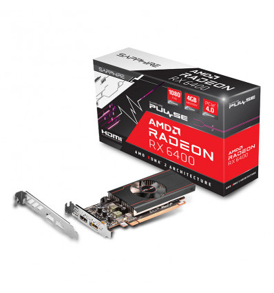 Sapphire Pulse AMD Radeon RX 6400 4GB GDDR6 Perfil bajo - Tarjeta gráfica