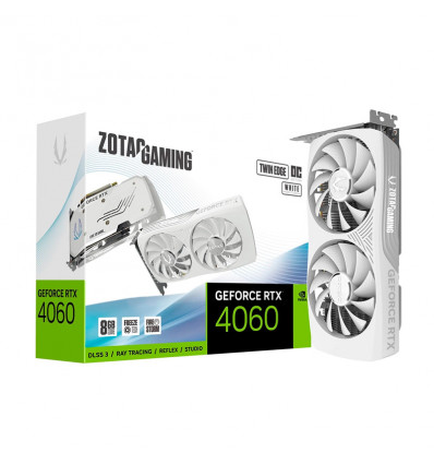 Zotac Gaming GeForce RTX 4060 8GB Twin Edge OC White Edition DLSS3 - Tarjeta gráfica