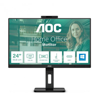 AOC 24P3CW - Monitor para oficina 23.8" Full HD con webcam